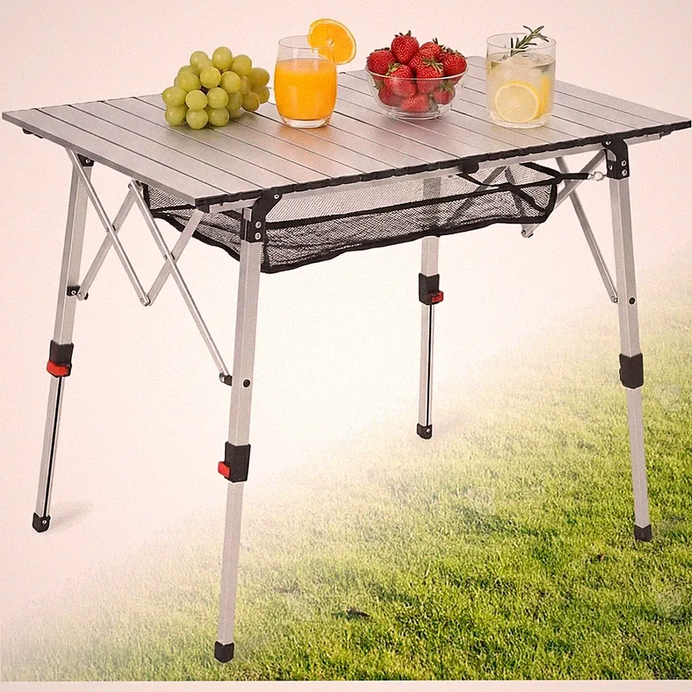 Camping Tisch Klappbar Aluminium höhenverstellbar 93x53cm Garten Balkon