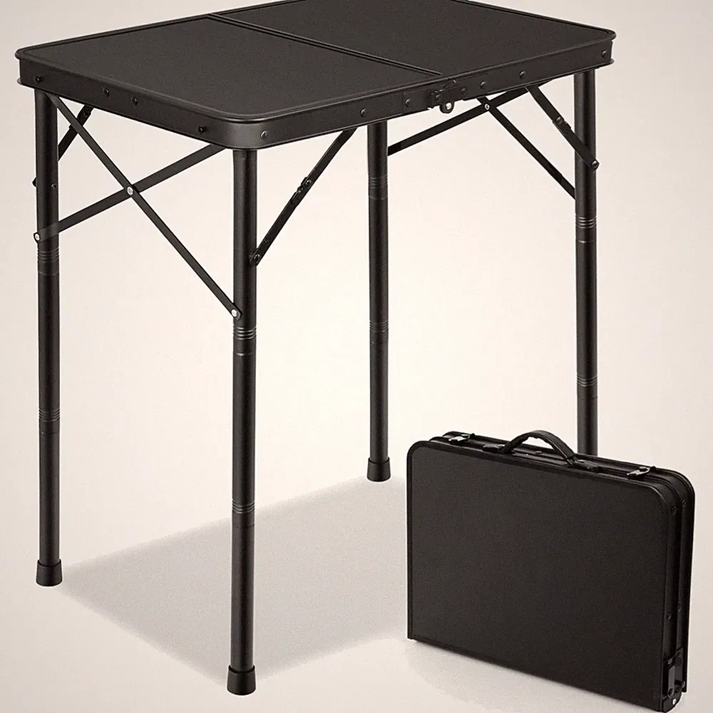 Camping Tisch Klappbar Verstellbar 60x40cm Metall Picknick Strand Balkon