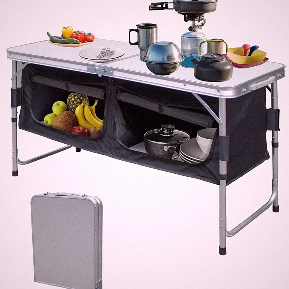 Campingküche Klapptisch Campingschrank Faltbar Outdoor Garten Zelte