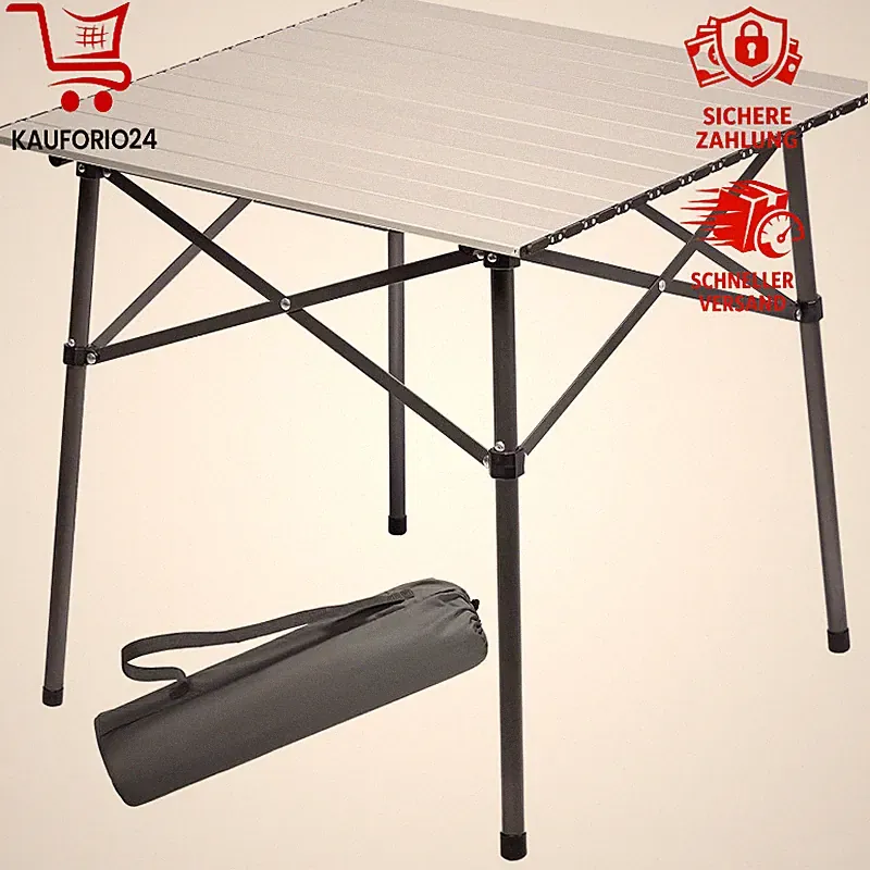 Campingtisch Klappbar Aluminium Faltbar 80kg mit Tragetasche für Picknick Garten