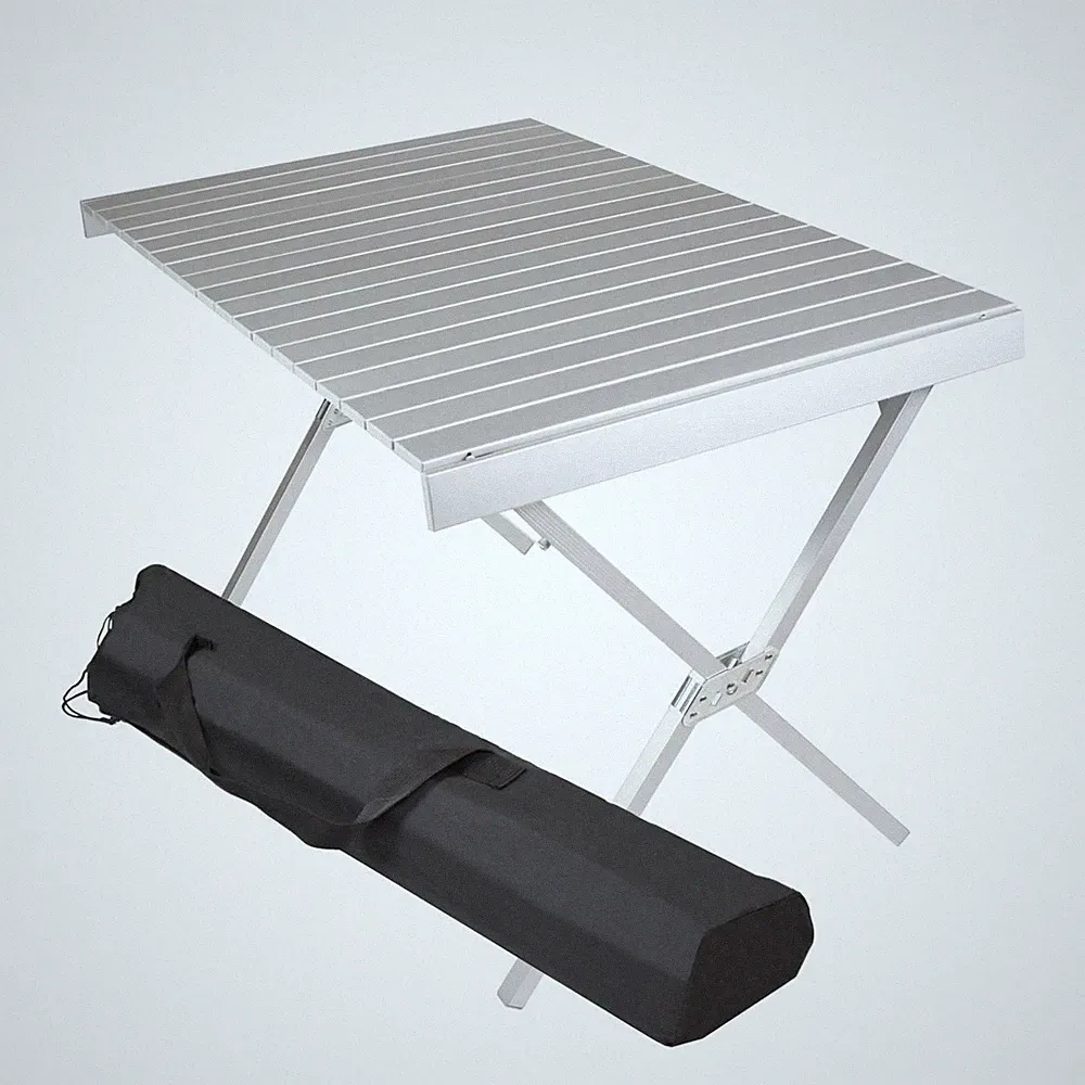 Campingtisch mit Tragetasche Aluminum, grau Gartentisch Partytisch 108x71x72 cm