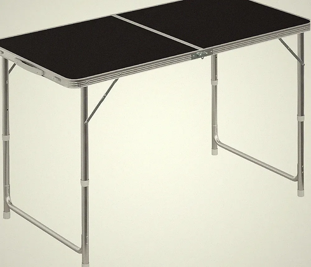 Campingtisch Schwarz 120 X 60cm Klapptisch Aluminium Tragegriff Höhenverstellbar