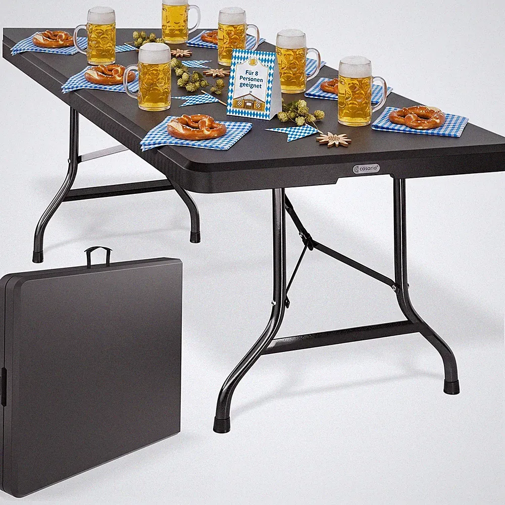 CASARIA® Gartentisch Klapptisch Campingtisch Klappbar Kunststoff 180cm Garten