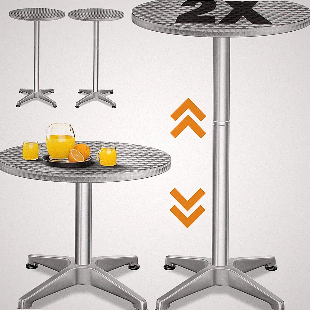 CASARIA® Stehtisch Bistrotisch Partytisch 2x Höhenverstellbar Rund Gartentisch
