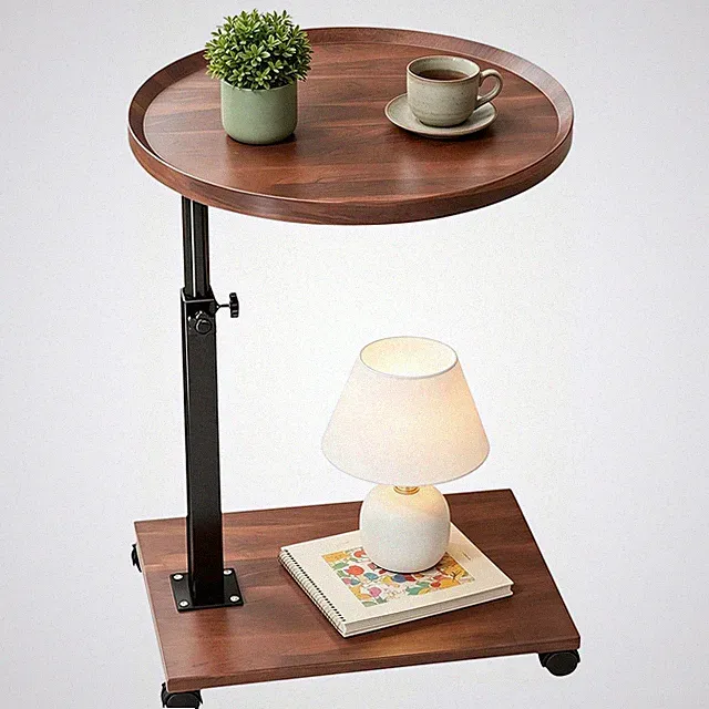 Couchtisch Beistelltisch HöHenverstellbar Laptoptisch Bett Sofatisch mit Rollen