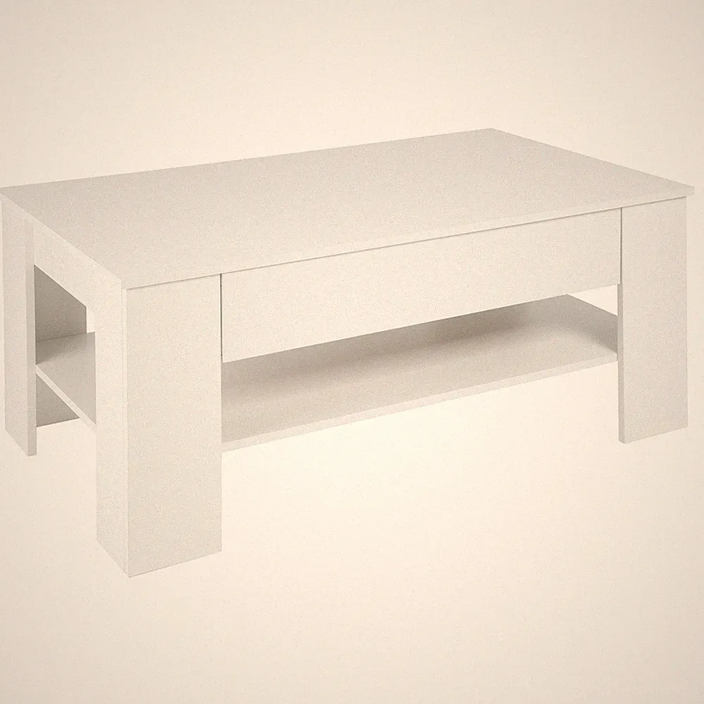 Couchtisch Beistelltisch Kaffeetisch Wohnzimmertisch Sofatisch Weiß 110x65x48 cm
