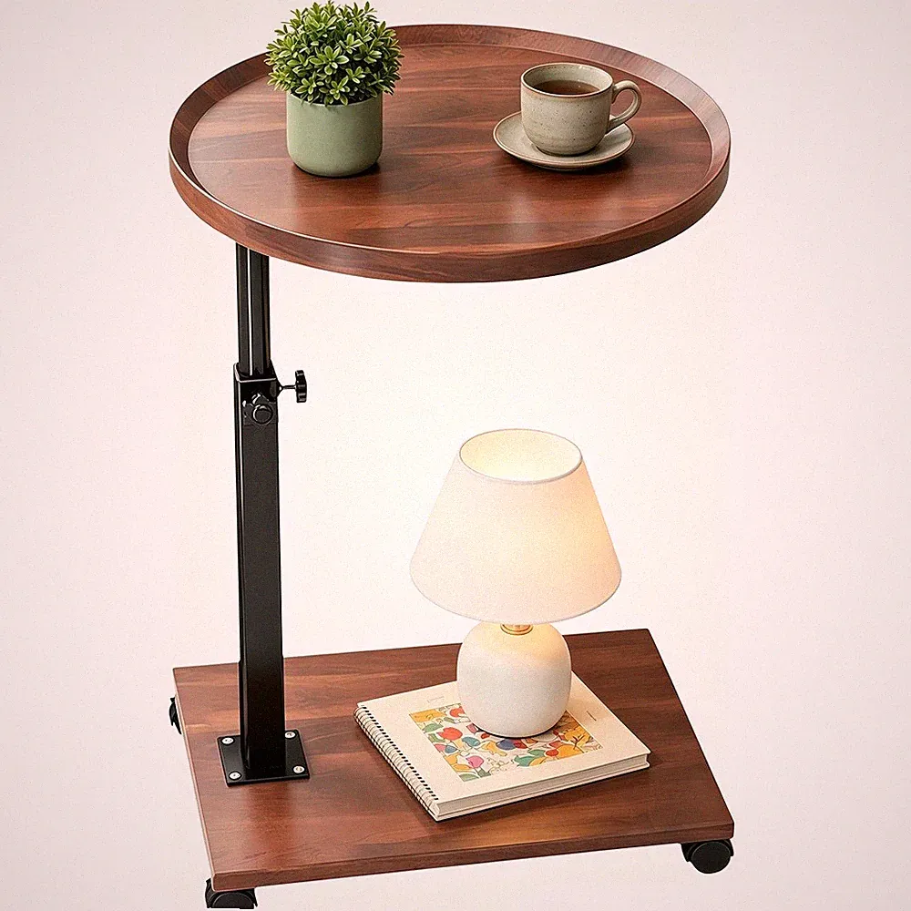 Couchtisch Beistelltisch Laptoptisch Bett Kaffeetisch HöHenverstellbar + Rollen