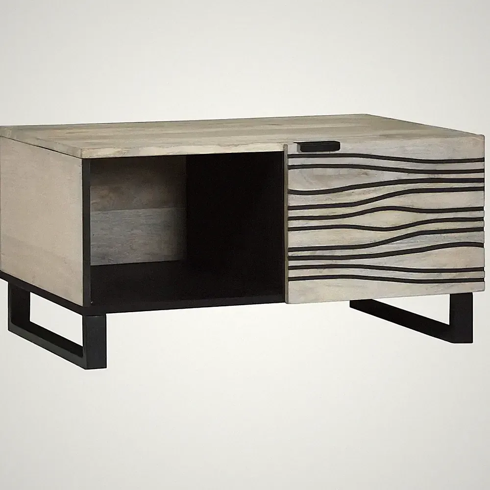 Couchtisch mit Speicher mit Tür Holzwerkstoff Moderner Wohnzimmertisch vidaXL