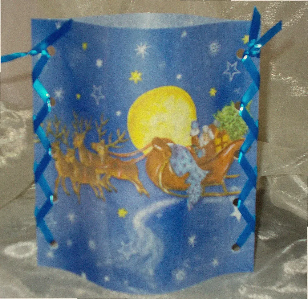 DekoWindlicht Santa mit Schlitten Tischlicht Mitbringsel Geschenkidee