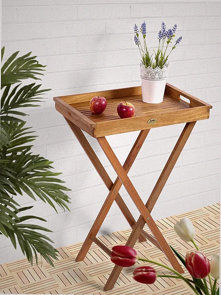 DELHI Gartentisch Klapptisch Bistrotisch Balkontisch Holztisch 60x40cm Tablett