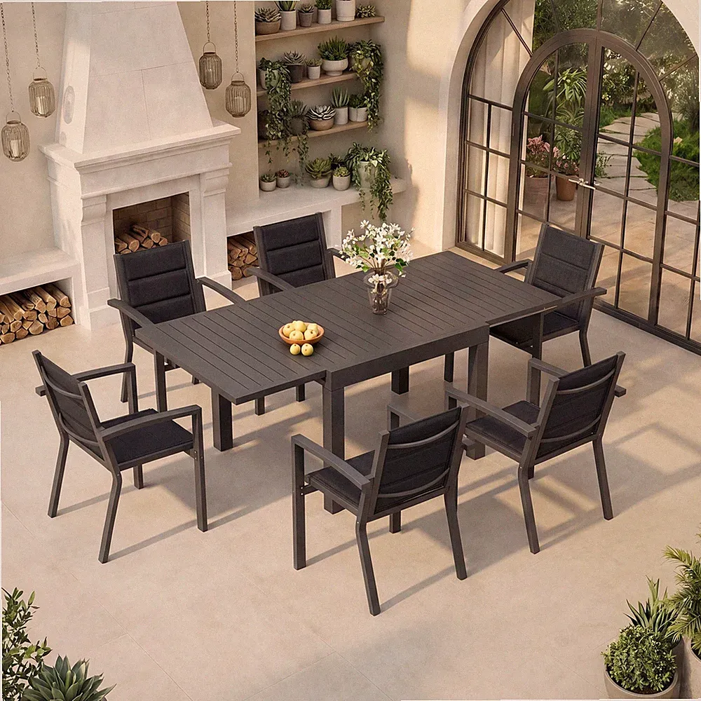 gartentisch ausziehbar mit stühlen set