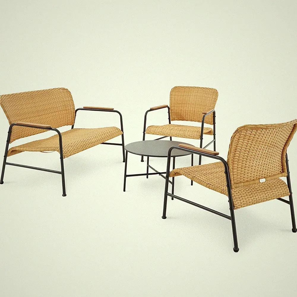di volio Gartenmöbel-Set CORATO Beige Terrassenmöbel aus Polyrattan