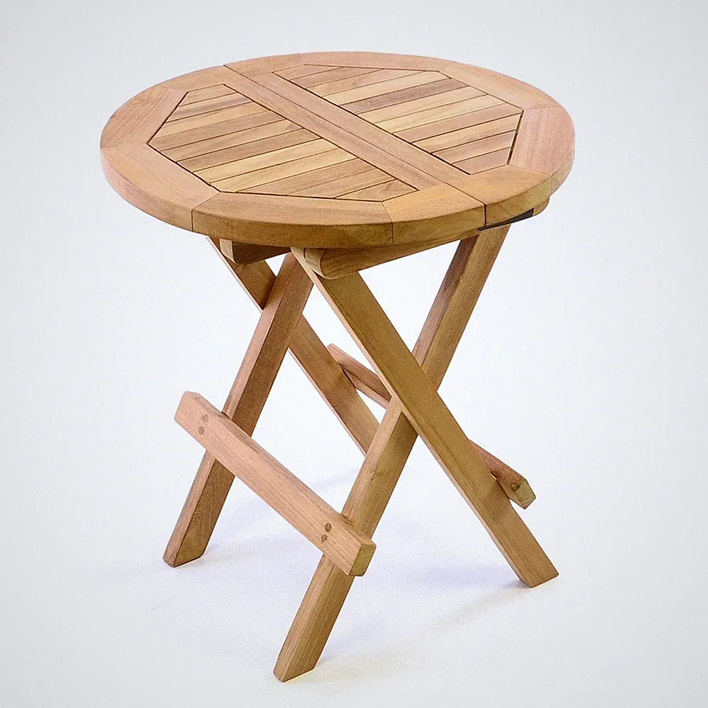 DIVERO Balkontisch Beistelltisch Blumenbank Holz Teak klappbar behandelt Ø 40 cm