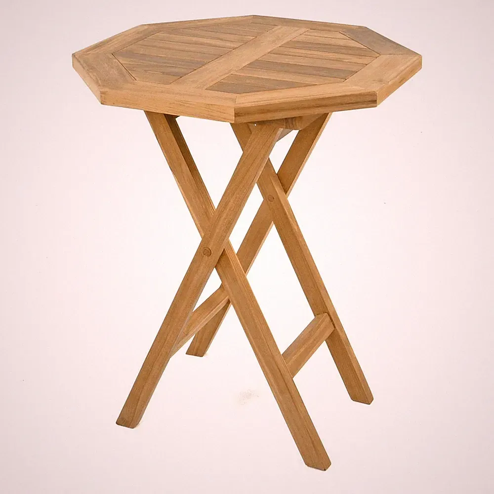 DIVERO Balkontisch Gartentisch Tisch Holz Teak behandelt klappbar Ø 60 cm rund