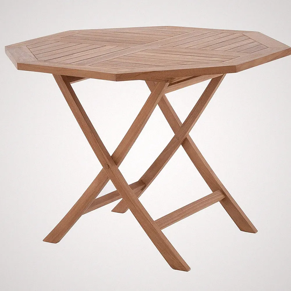 DIVERO Balkontisch LUCCA Gartentisch Esstisch Holz Teak klappbar Ø 90 cm 8-eckig