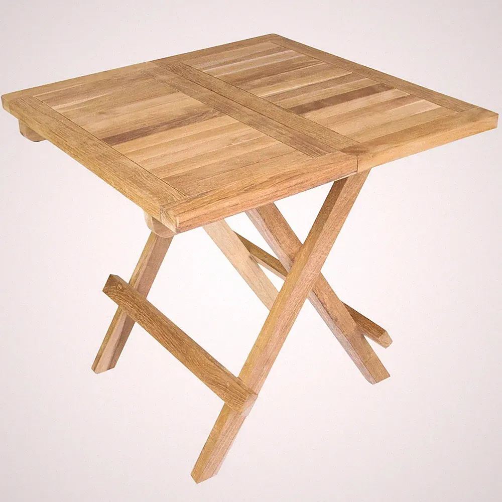 DIVERO Beistelltisch Balkontisch Garten Terrasse Holz Teak 50x50cm unbehandelt