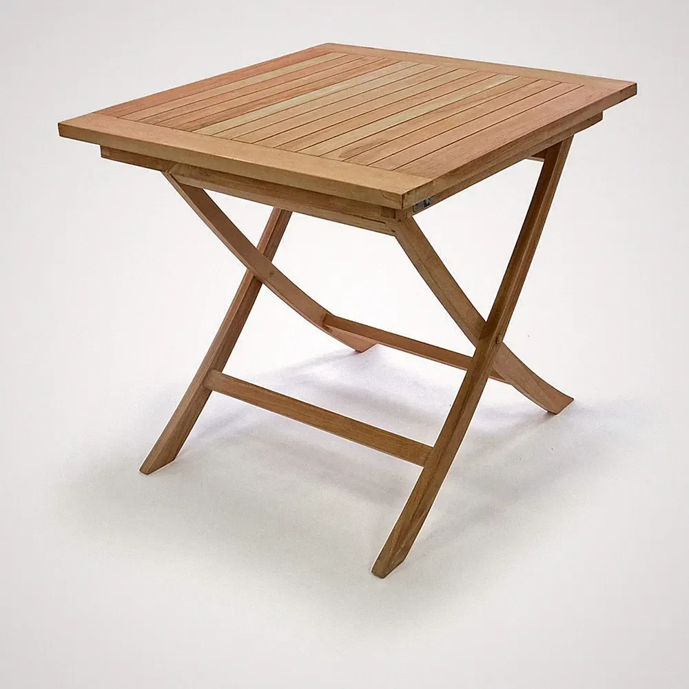 DIVERO Beistelltisch Balkontisch Garten Terrasse Holz Teak 80x80cm behandelt