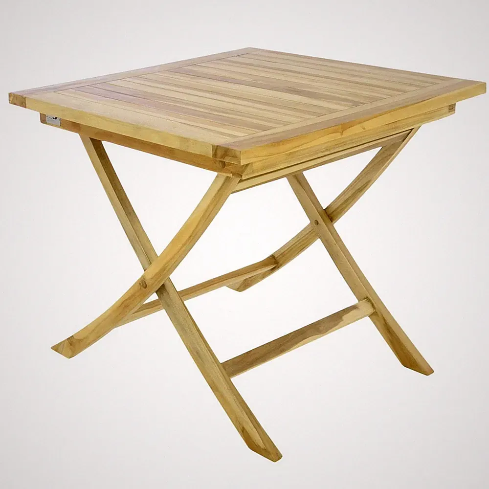 DIVERO Beistelltisch Balkontisch Garten Terrasse Holz Teak 80x80cm unbehandelt
