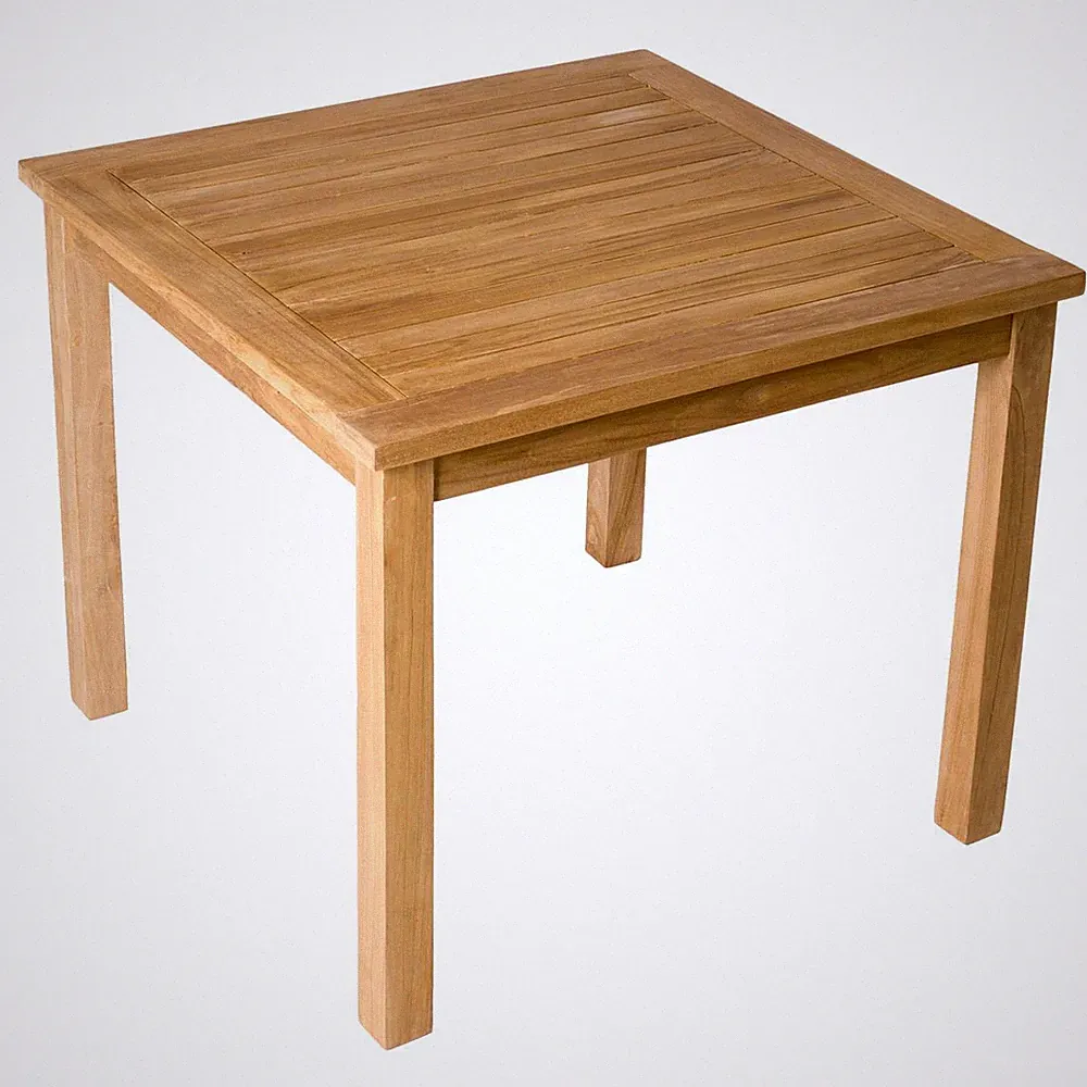 DIVERO Esstisch Gartentisch Balkontisch Terrassentisch Tisch Holz Teak 90x90cm