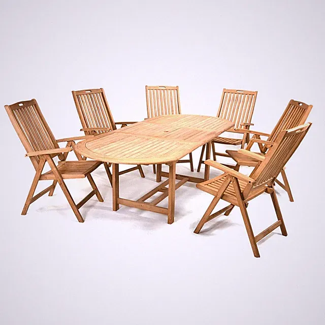 Divero Gartenmöbel-Set Terrassenmöbel Esstisch ausziehbar 6 Hochlehner Armlehne