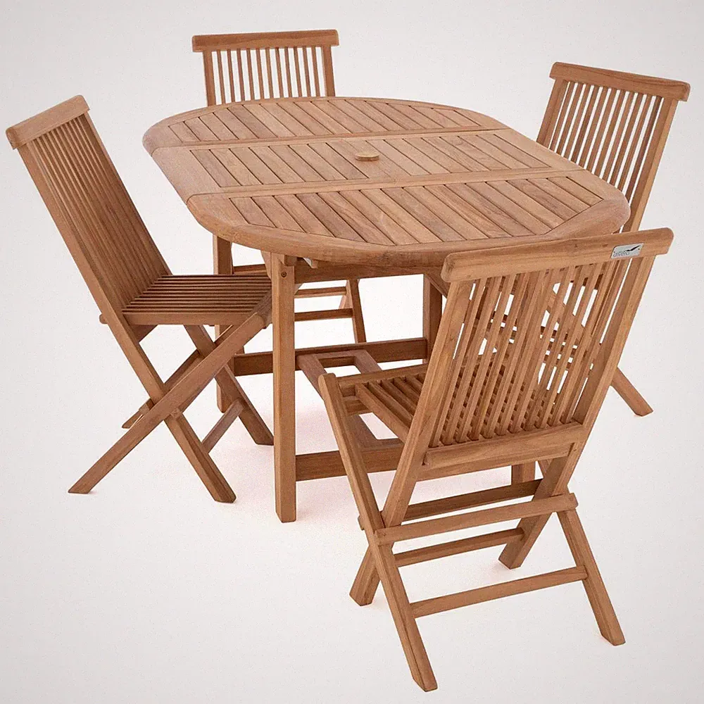 DIVERO Gartenmöbel-Set Terrassenmöbel Sitzgruppe Esstisch ausziehbar Klappstühle