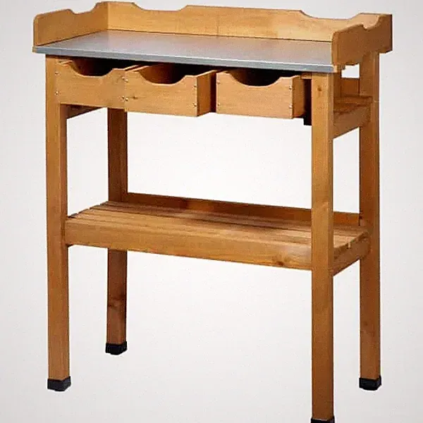 Dobar Pflanztisch aus Holz mit 3 Schubladen Arbeitstisch Gartentisch Blumentisch