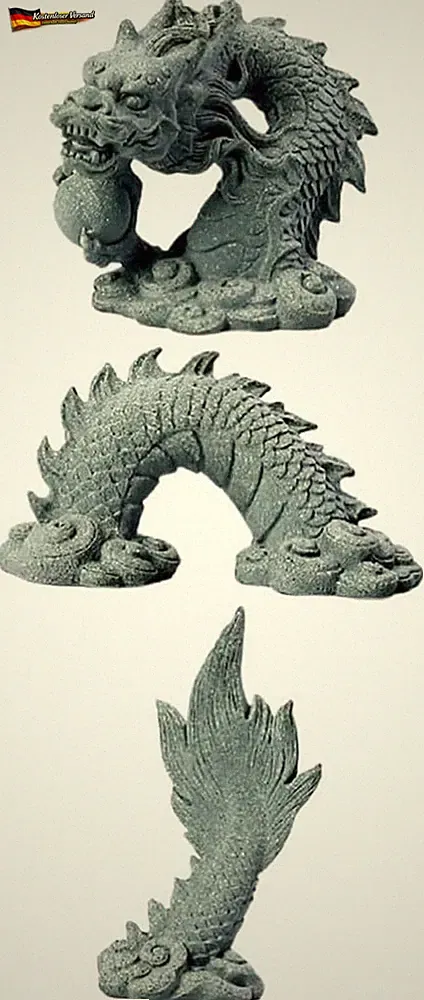 Drachendekor Harz Statue Tischfigur Fantasy asiatisch Wohnraum Dekoration