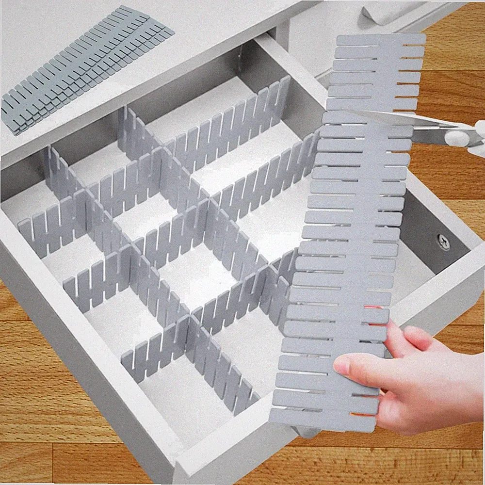 Drawer Divider Set 16 Stück Blau Organizer Schubladen Schrank Trennwände
