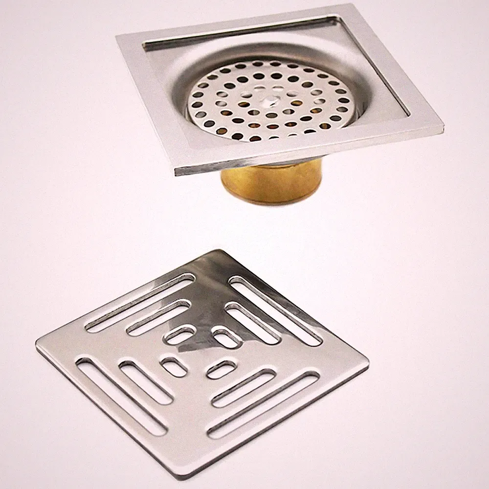 Duschablauf Edelstahl quadratisch 100mm geruchshemmend Sieb Badezimmer Garten
