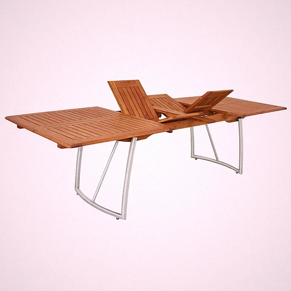 Edelstahl Ausziehtisch Gartentisch Gardissimo Holz Tisch ausziehbar Gartenmöbel