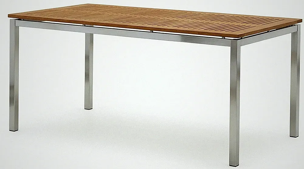 Edelstahl Teak Gartentisch Holztisch Esstisch Tisch 160x90 cm KUBA A-Grad Teak