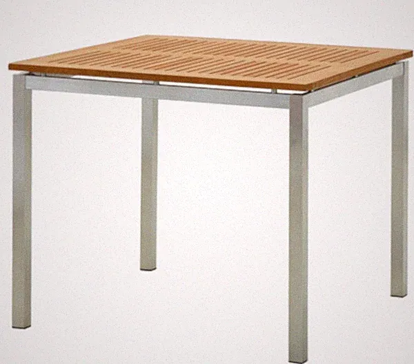 Edelstahl Teak Gartentisch Holztisch Esstisch Tisch 90x90 cm KUBA