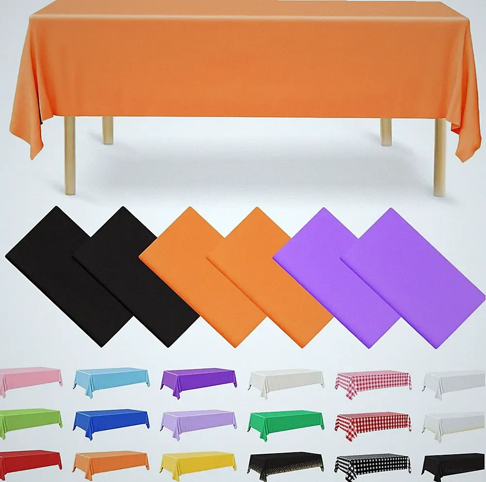 Einweg Tischdecke 137 x 274 cm Schwarz Lila Orange Gartentischdecke für Hall...