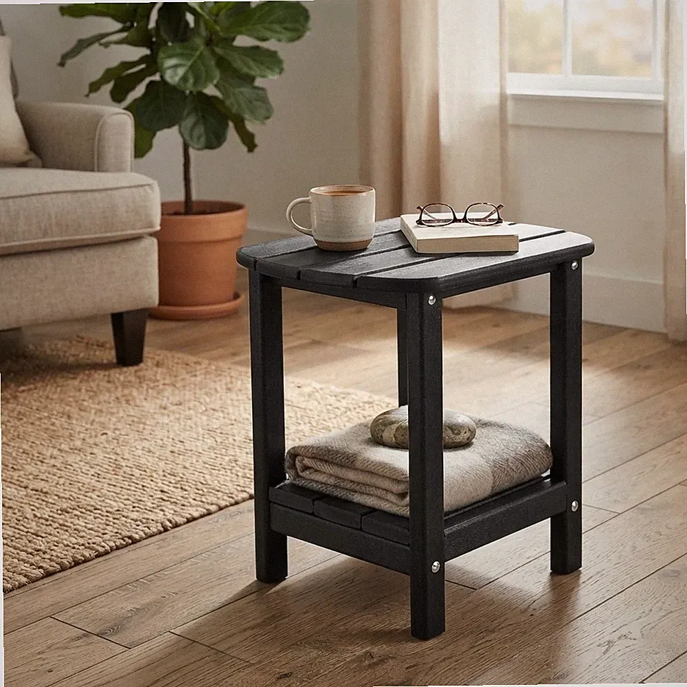 Eleganter wetterfester Adirondack Beistelltisch - kompakt 16,5" für Terrasse