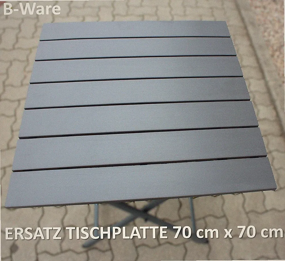Ersatz Tischplatte 70 x 70 cm Platte inkl. Metallrahmen für Gartentisch B