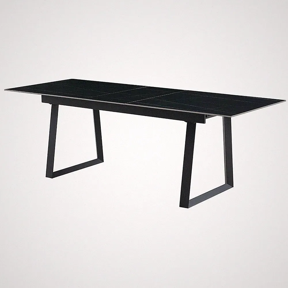 Esstisch Ausziehtisch Küchentisch Ausziehbar Schwarz Sinterstein 180 x 90 cm