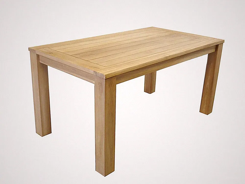 Esstisch Gartentisch aus Teakholz massiv unbehandelt 160x90x79 cm (9946)