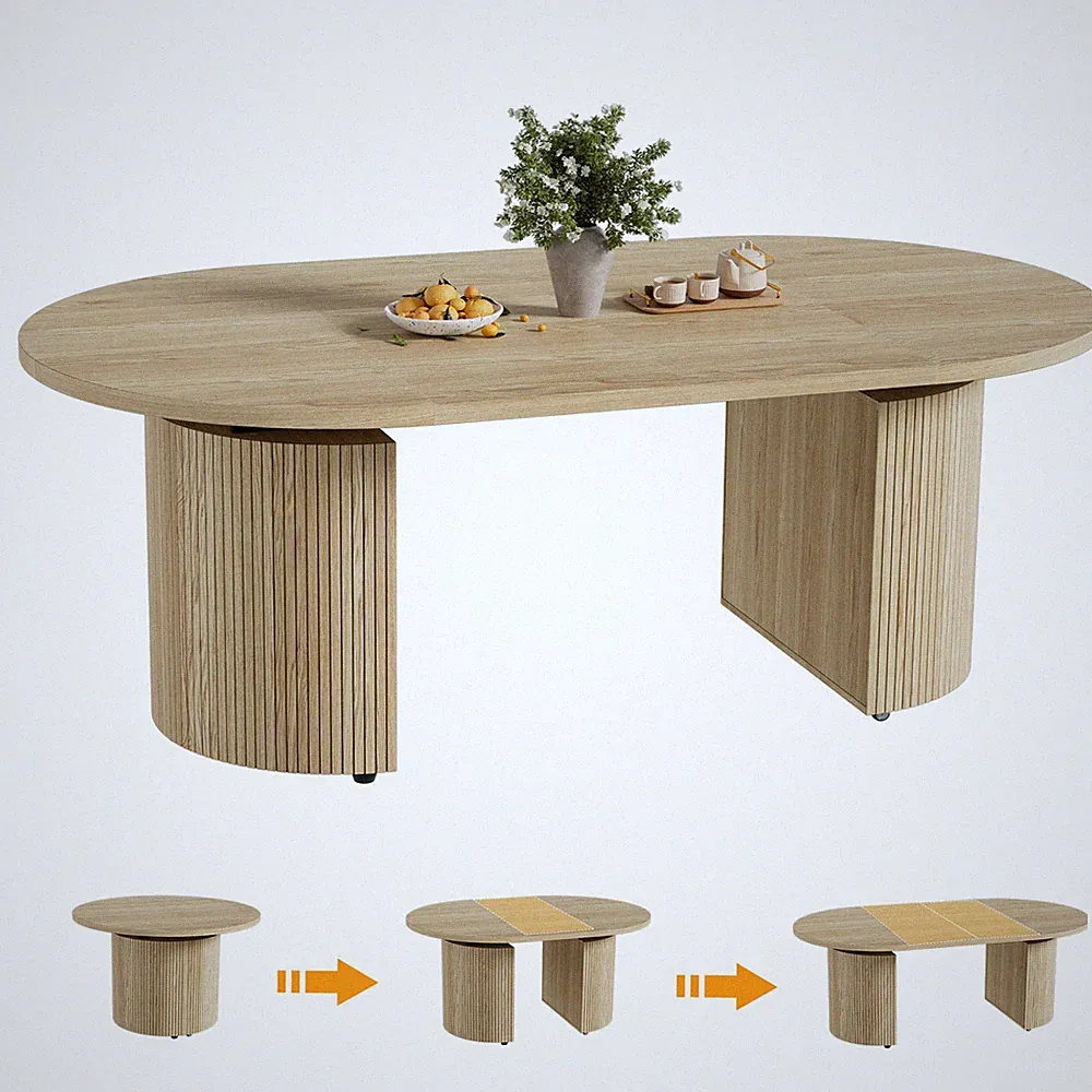 Esstisch oval ausziehbar 100/140/180cm Ausziehtisch Rund zu Oval Esszimmertisch