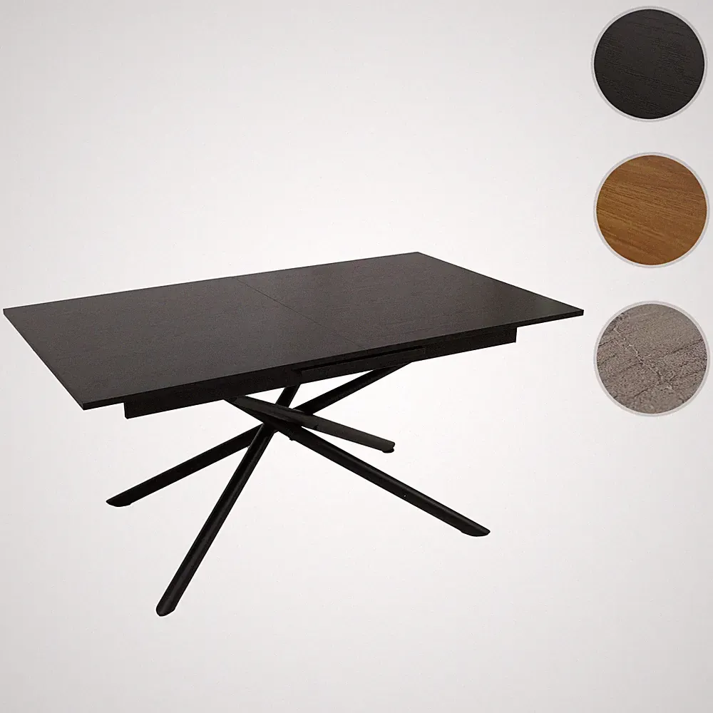 Esszimmertisch HWC-O57, Ausziehtisch Esstisch, Eisen MDF ausziehbar 160-200x90cm
