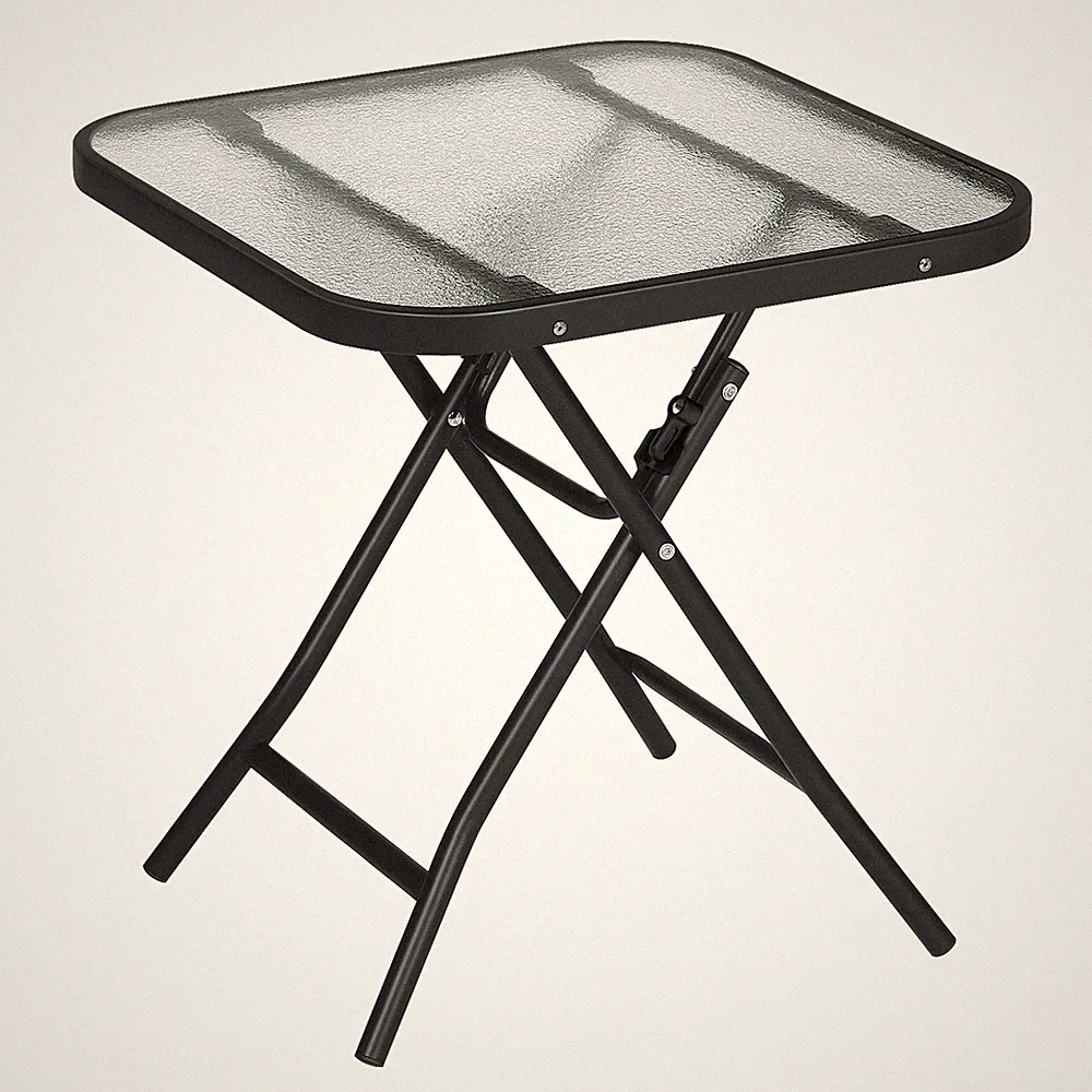 EUGAD Klapptisch Gartentisch Balkontisch Bistrotisch klappbar 46x46x48cm Glas