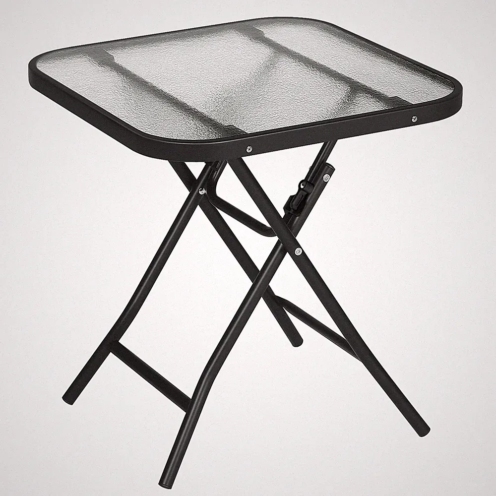 EUGAD Klapptisch Gartentisch Balkontisch Bistrotisch klappbar Transparent φ46cm