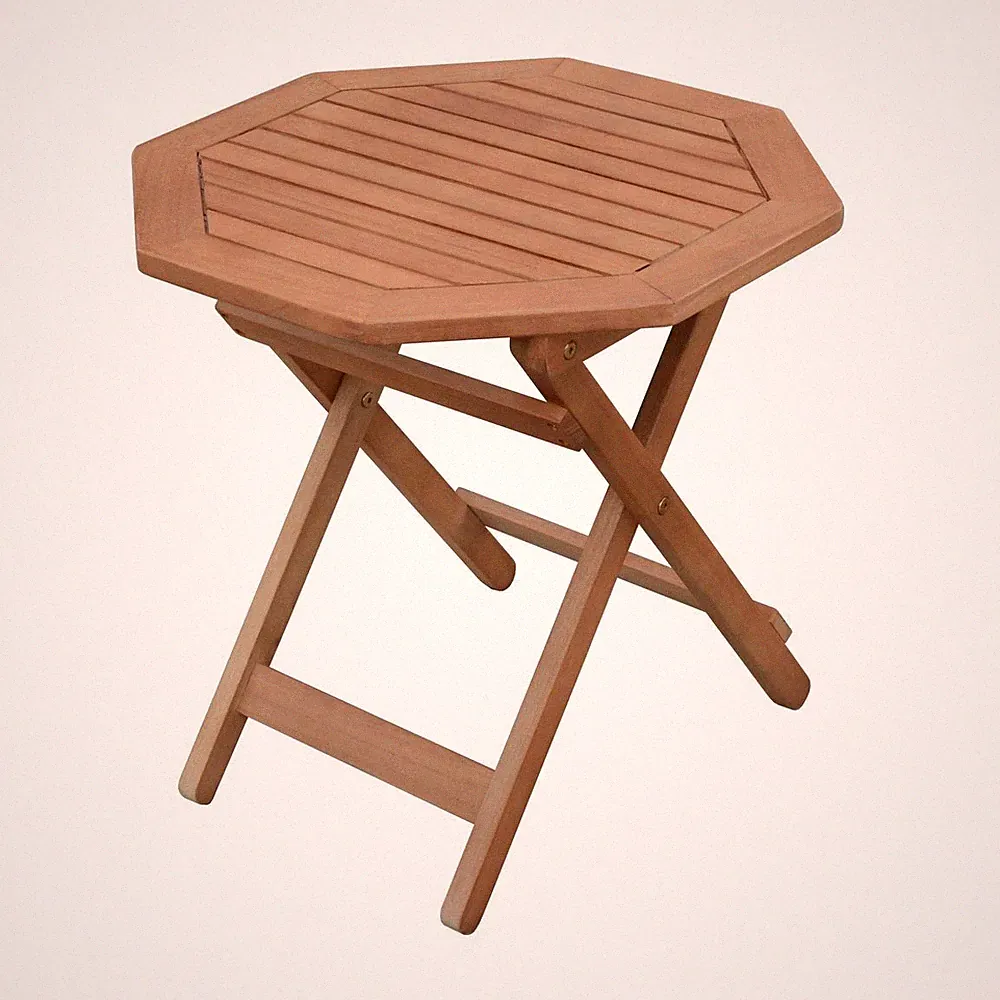 Eukalyptus Gartentisch geölt - 50x50cm - Holz Klapptisch Biergarten Bistro Tisch