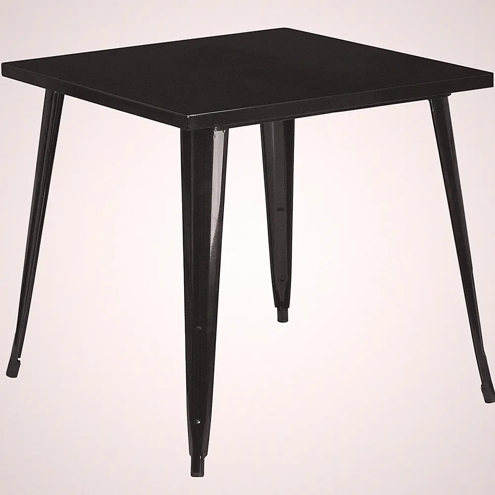 Flash Furniture Outdoor Metalltisch 80x80 cm - Gartentisch schwarz - quadratisch
