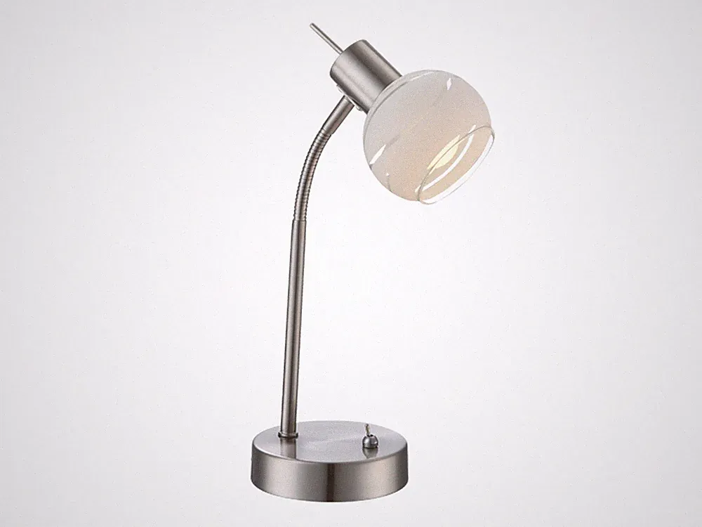 Flexible LED Tischleuchte Lampenschirm Glas satiniert, Nachttischlampe Flurlampe