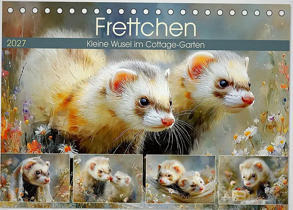 Frettchen. Kleine Wusel im Cottage-Garten (Tischkalender 2027 DIN A5 quer), CALV
