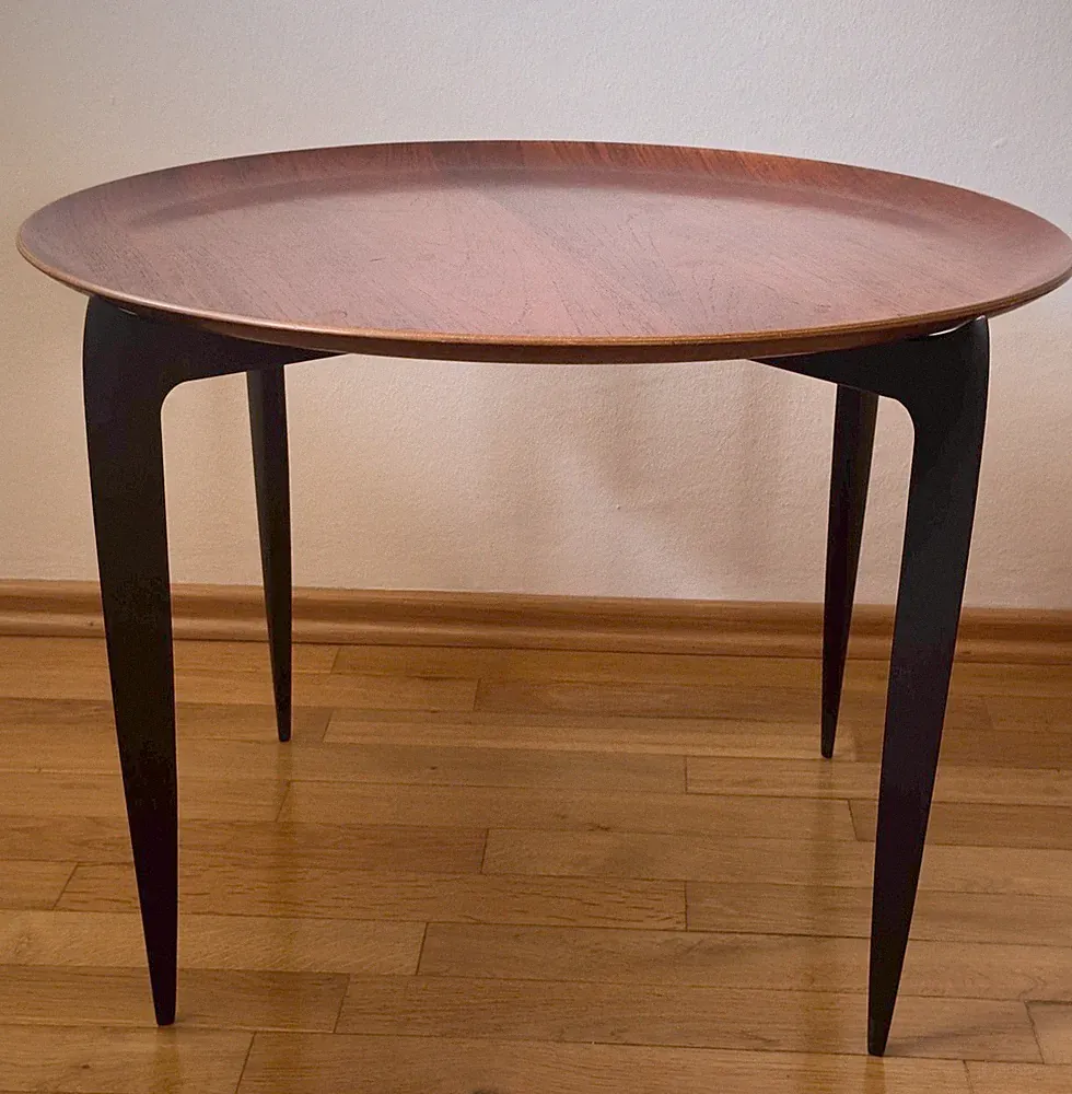 ❗Fritz Hansen &Willumsen Teak Tray Tisch Tablett BLACK LEGS Danish Teak Vintage❗