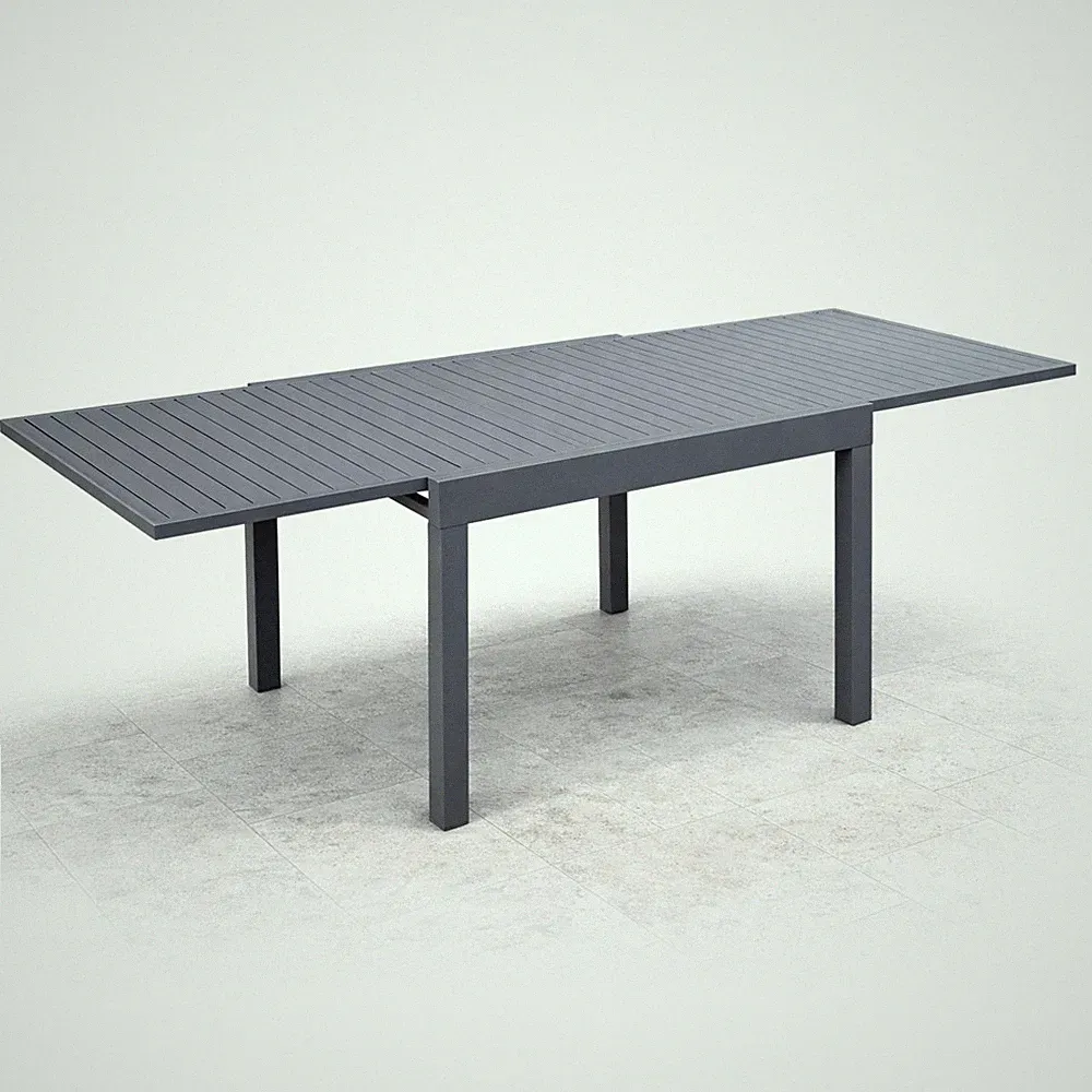 Garden Pleasure Ausziehtisch ELENA 90/180x90x75 cm Gartentisch Alu grau