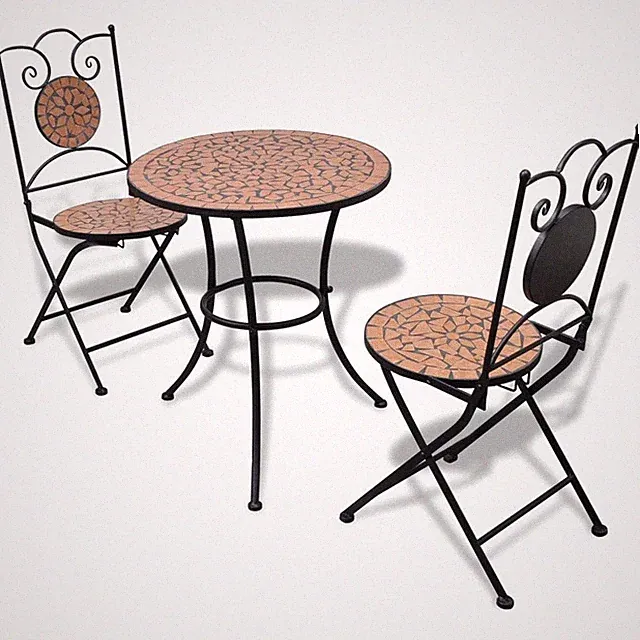 Garten Bistroset Balkonset Mosaik Sitzgruppe Gartenmöbel Mosaiktisch Gartentisch