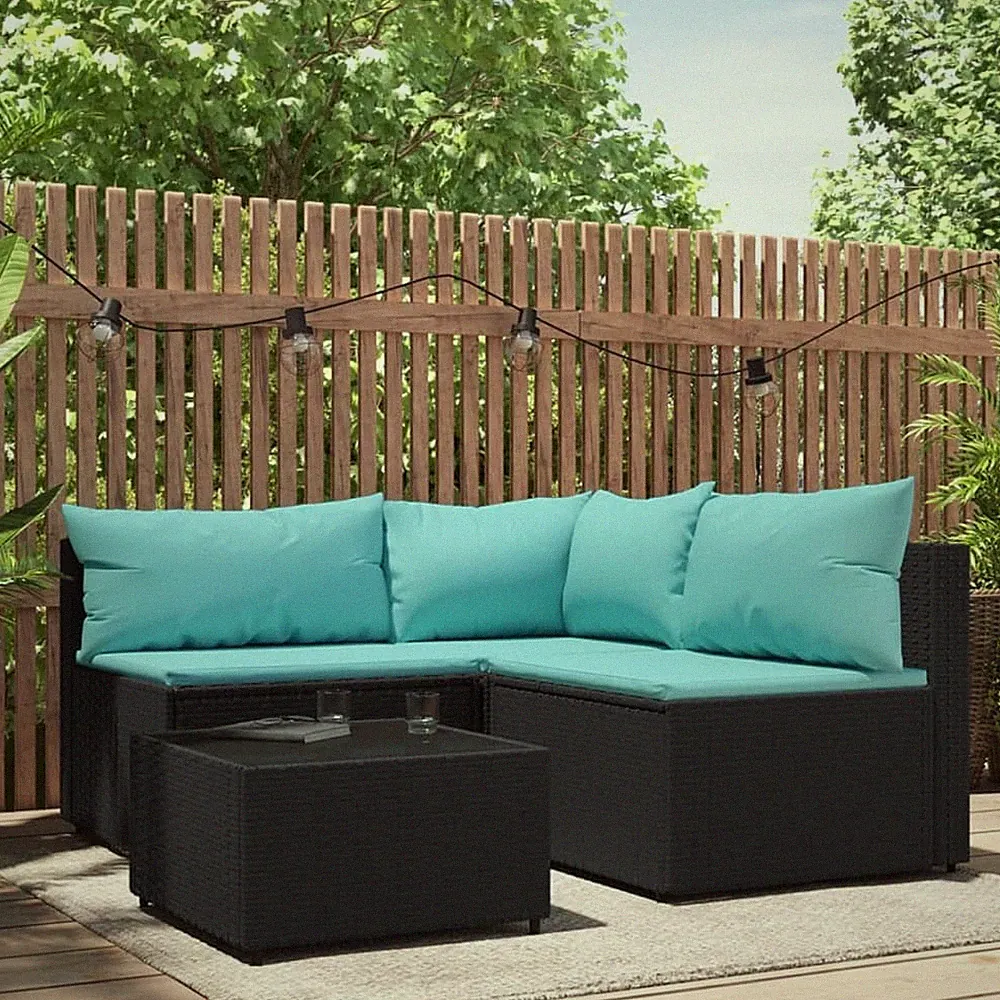 Garten Ecksofa mit Kissen Poly Rattan Gartenmöbel mehrere Auswahl vidaXL