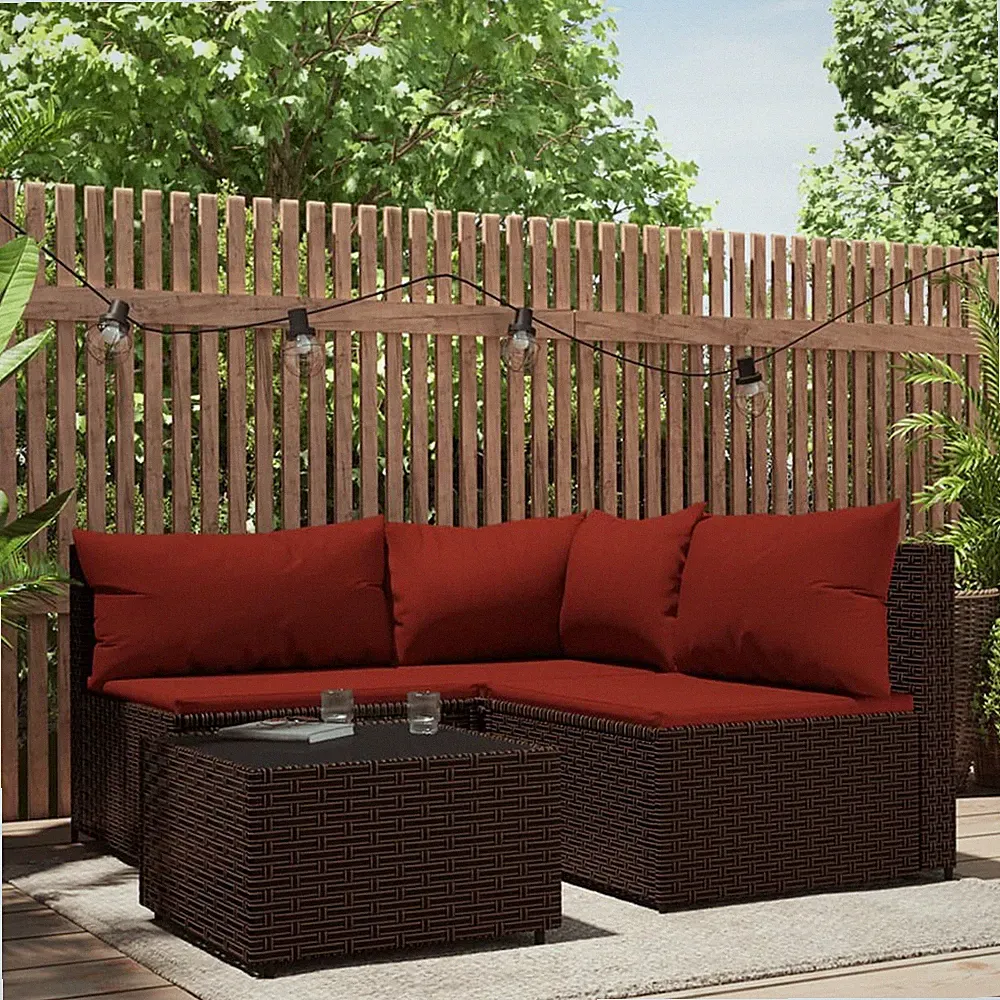 Garten Ecksofa mit Kissen Poly Rattan Gartenmöbel mehrere Auswahl vidaXL